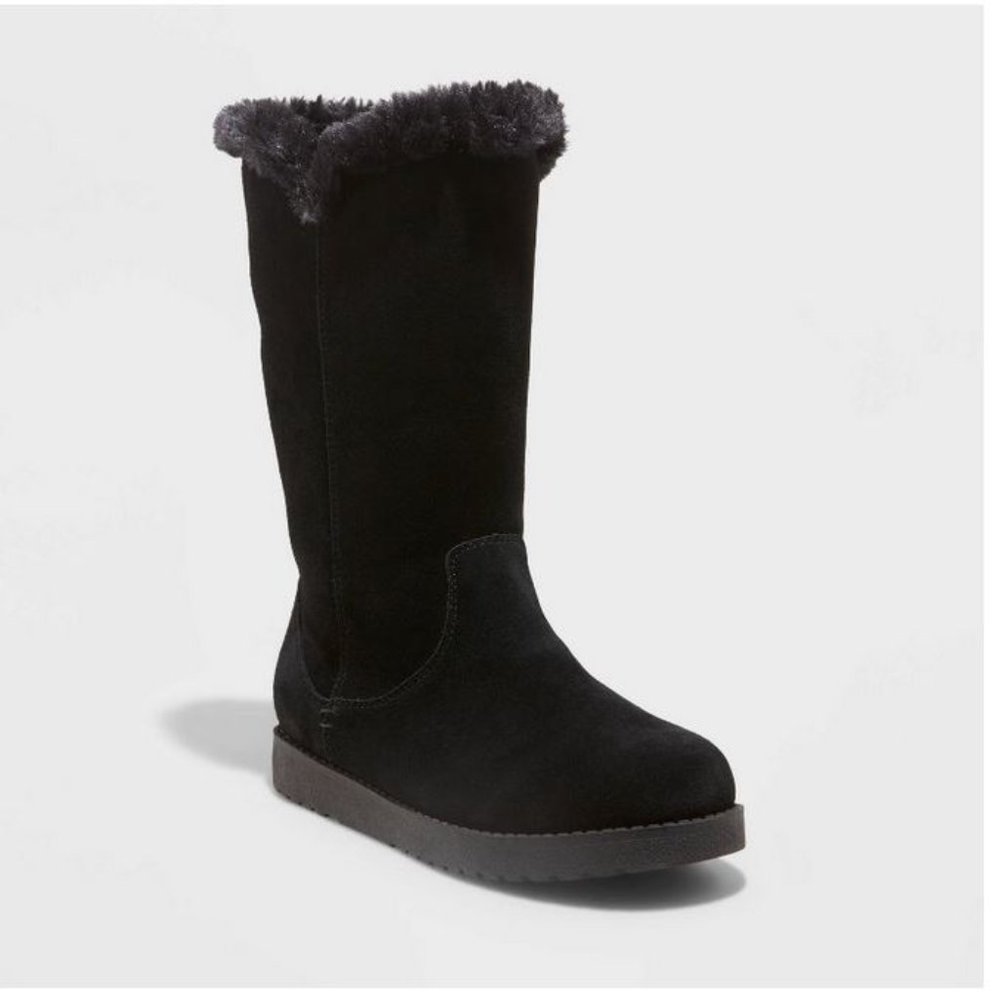 Women's Charleigh Tall Shearling Style Boots Black - Universal Thread™